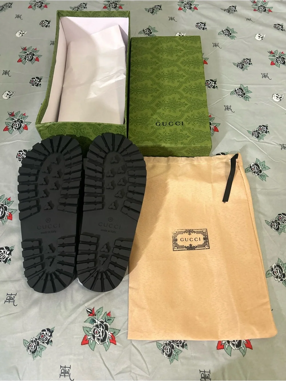 Gucci Black Embossed GG Leather Slide Sandals for Men